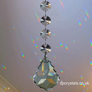 50mm Flake 4x full lead crystal octagons