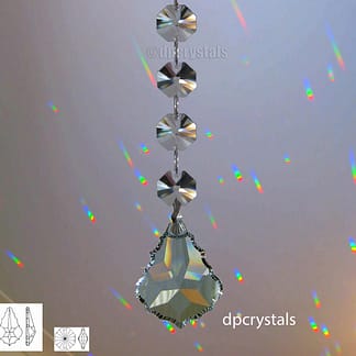 38mm Flake 4x full lead crystal octagons