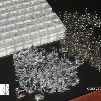Full Lead Crystals 14mm Square x25 free rings